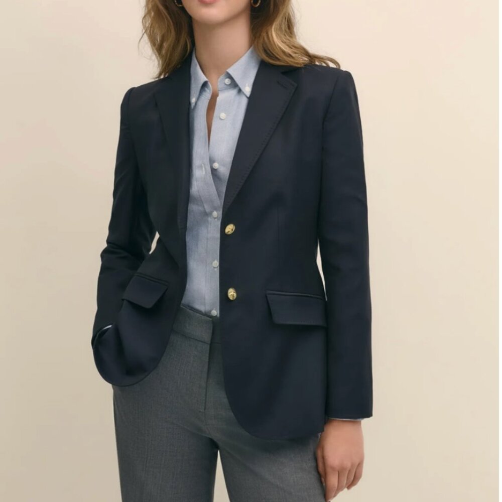 Brooks Brothers 2 Button Wool Blazer - Navy - Size 2